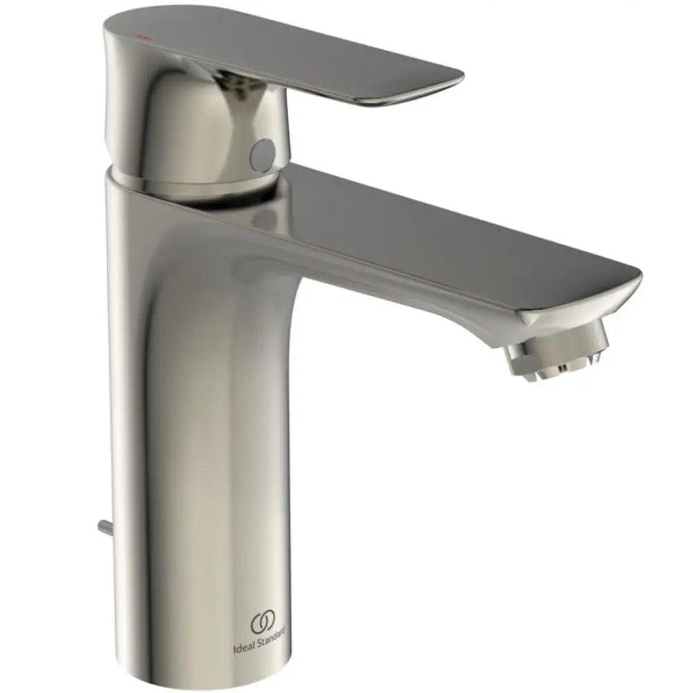 Einbauer Waschbeckenarmatur in silberner Ausführung von Ideal Standard mit einem Hebel zum Regulieren des Wasserflusses.